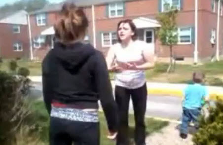 Mother Brings 2 Year Old Son To Her Fight With Another Girl! (Fighting Over A Guy)