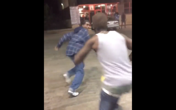 SMH: Scumbag Smacks Homeless Man For Asking For A Dollar!