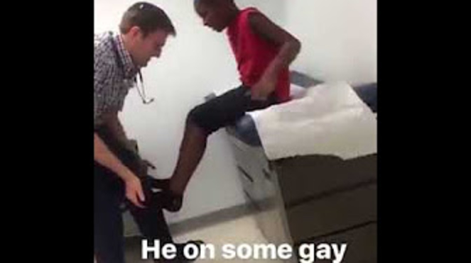 Little Dude Wasn't Having It When It Was Time To Bend Over For His Check Up!