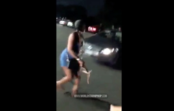 She Hit That Curb Crazy: Driver Loses It & Hits 2 Females In The Parking Lot!