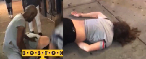 Never Fight A Crackhead: Boston Man Fights 2 Females.. One Goes Night Night!