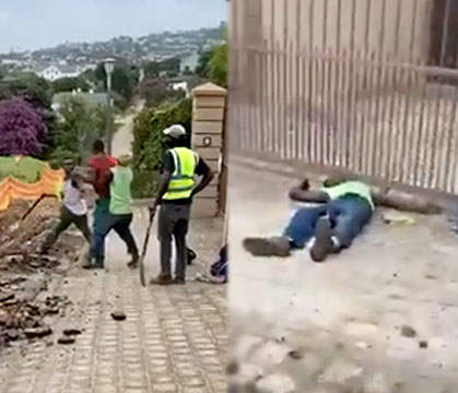 Sent Him To Sleep: Construction Worker Gets Knocked Out With A Mean Blow To The Head During A Messy Work Fight!