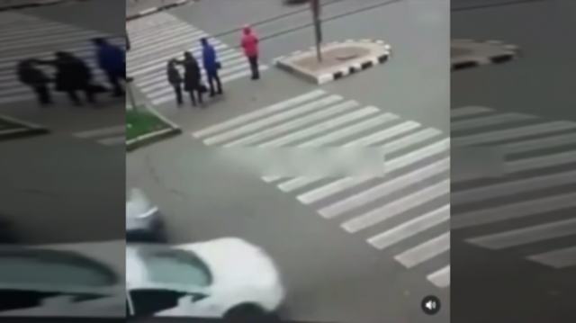 Damn: Family Wasn't Expecting This To Happen To Them While Waiting To Cross The Street!