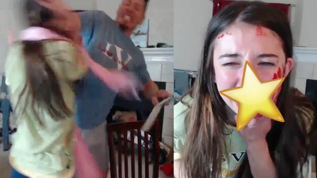 Disturbing AF: Dude Smacks The Fire Out His Wife After She Kept Putting Hands On Him During A Live Stream.. Left Her Leaking!