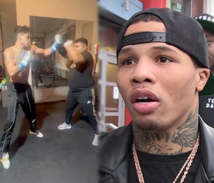 Ryan Garcia Shows Off His Hand Skills Getting Ready For His Fight Against Gervonta Davis! [8 Sec] 