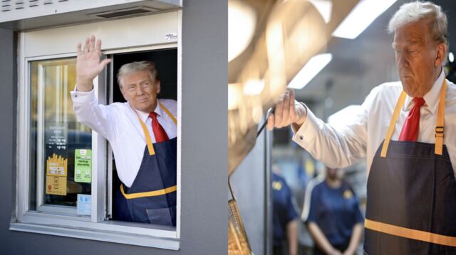 Donald Trump Works The Drive-Thru At McDonalds After Working The Fryer! “I Now Worked 15 More Min Than Kamala!
